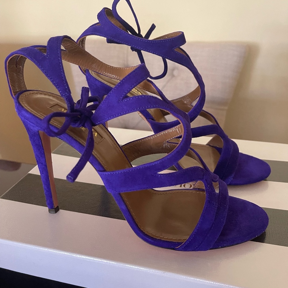 Elegant Purple Strappy Heels